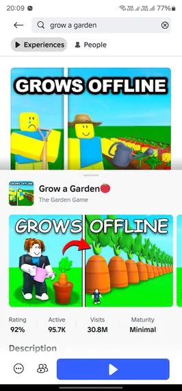 Play Grow a Garden Roblox Game on Android